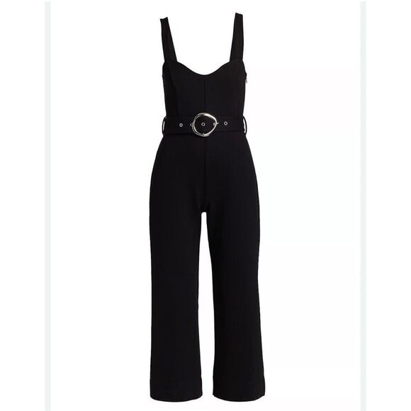 Staud Umbria Ponte One Piece Cropped Jumpsuit - Picture 1 of 6